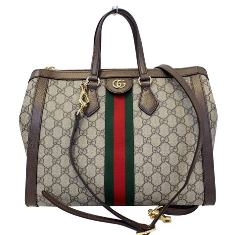 gucci black web stripe tote shoulder|Ophidia GG Medium Tote In Beige & Ebony .